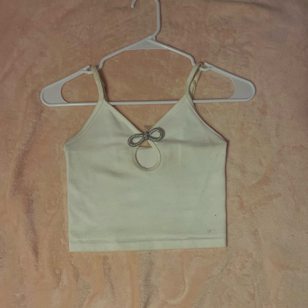 Elegant White Women's Top with Bow Detail